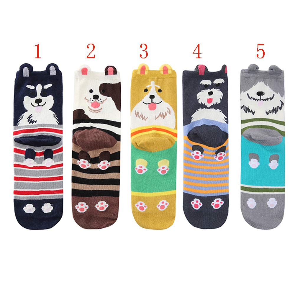 DOBIKULU Womens Cute Animal Socks, Puppy Dog Lover Gifts for Women, Female Presents for Mom Lady, Funny Cotton Casual Crew Novelty Dog Socks, Fun Lovely Print Pattern Sock