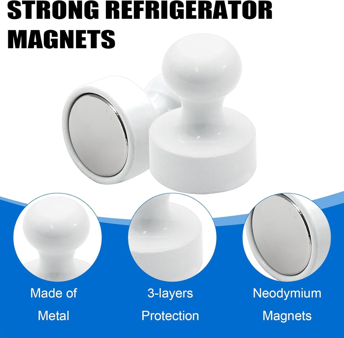 LOVIMAG Fridge Magnets 20Pcs Refrigerator Whiteboard Small Strong Magnet Classroom Kitchen Accessories Decorative Locker Set Decor Must Haves Office Calendar Refrigerador Magnetic Cute Crafts White