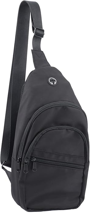 HOTOR Lightweight Travel and Outdoor sling bag, Sleek Lightweight Shoulder Bag, crossbody bag, Black, 6.3" x 3.2" x 10.8"