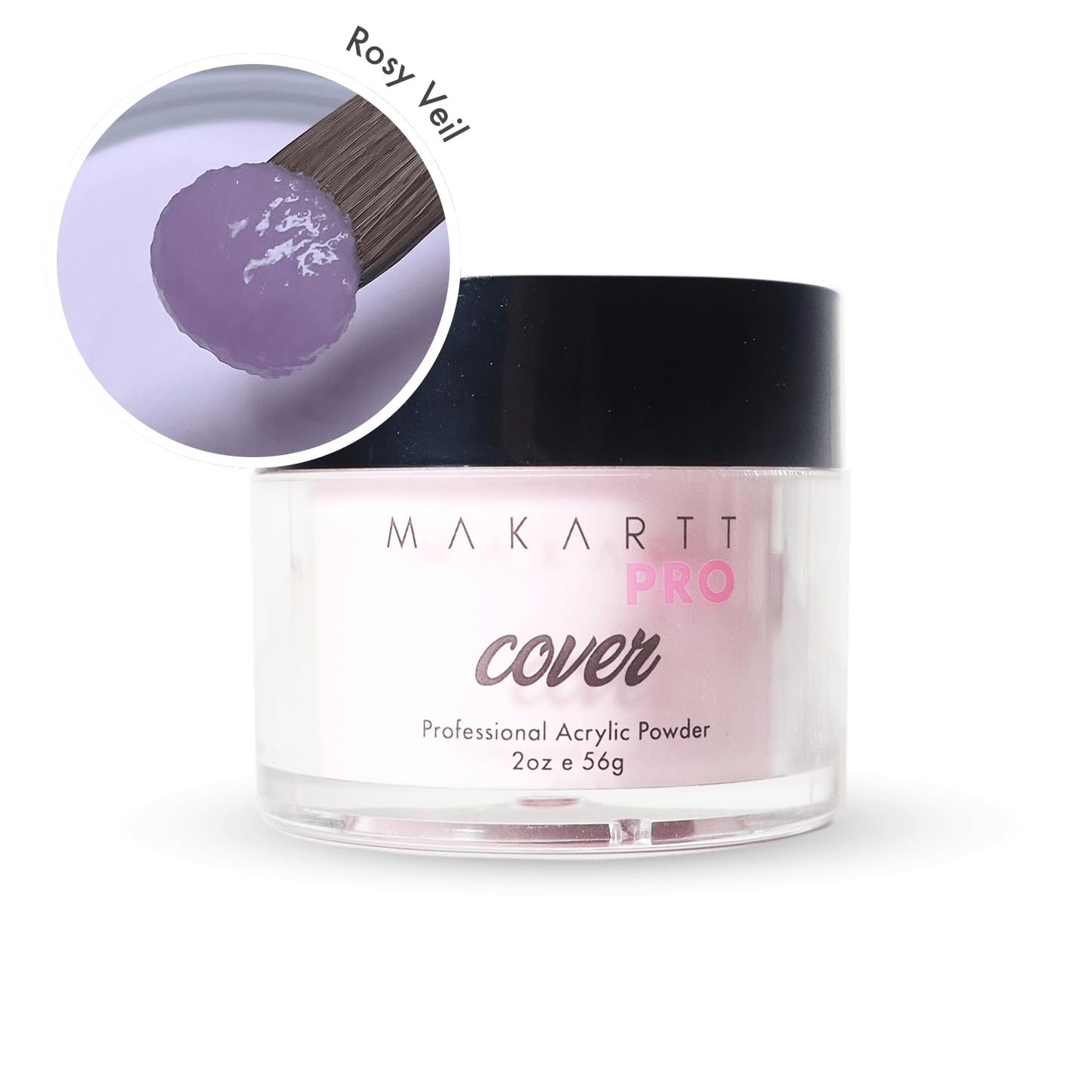 MakarttPro Acrylic Powder - 56g/2oz Nail Cover for Extension, Perfect for Professional Private Nail Technicians - Color: Rosy Ve