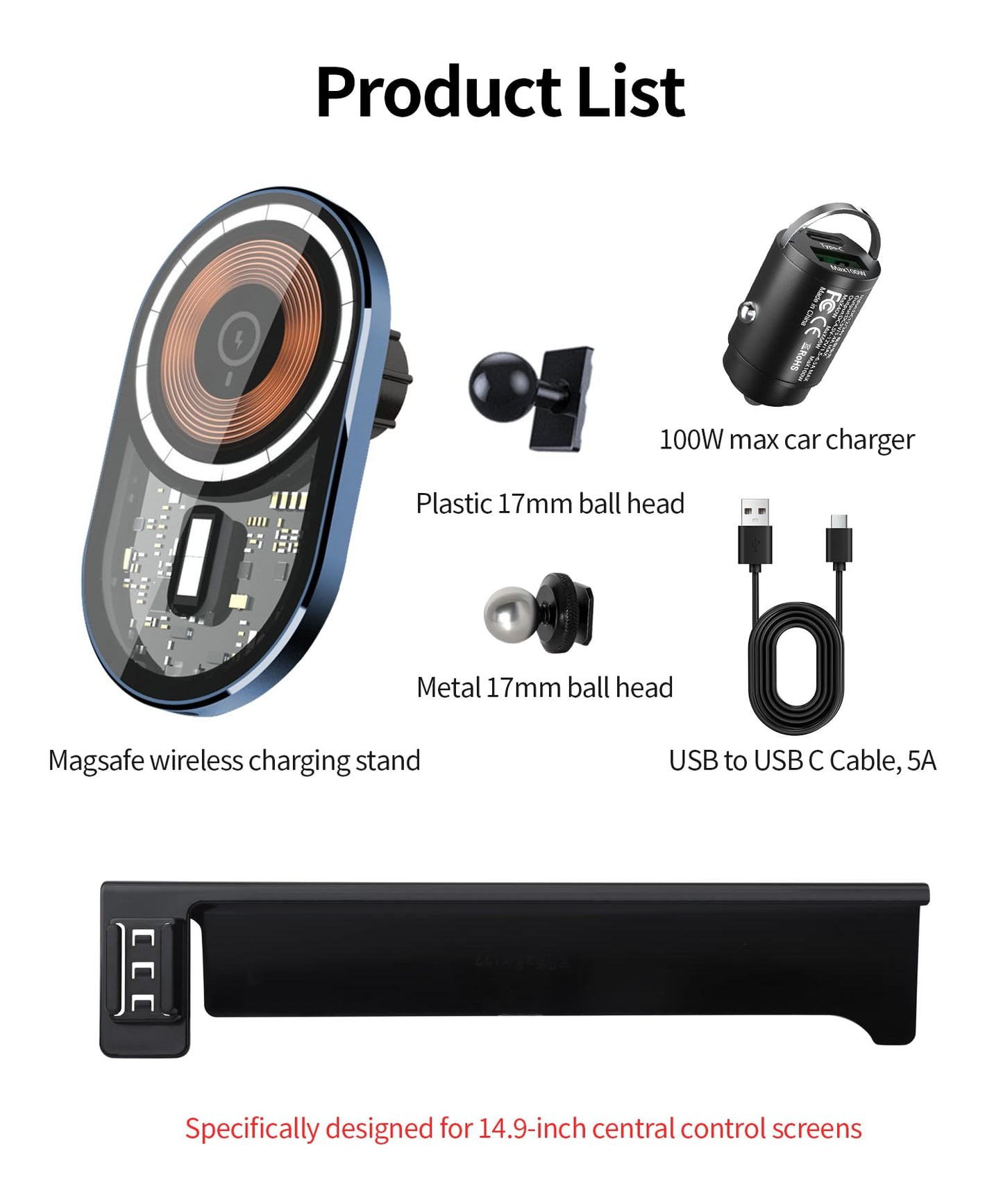 Masergogo Wireless Charging Car Phone Holder For 2023-2025 Bmw 3 Series /2024 2025 4 Series/2025 2 Series/2022-2025 I4 Accessori