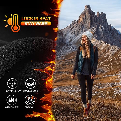 FULLSOFT 4 Pack Fleece Lined Leggings with Pockets for Women High Waisted Thermal Winter Warm Yoga Pants for Workout Running