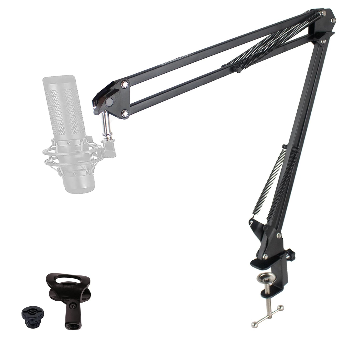 Chromacast Pro Series 38 Scissors Arm Adjustable Microphone Desk Stand With Boom Suspension, Includes Mic Clip (Cc-Sdmic-Stand-3