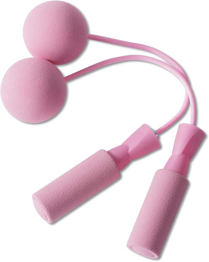 junqixing Cordless Jump Rope with Weight Ball, Fitness Training Jump Rope, Indoor Home Exercise, Suitable for Men Women Kids.