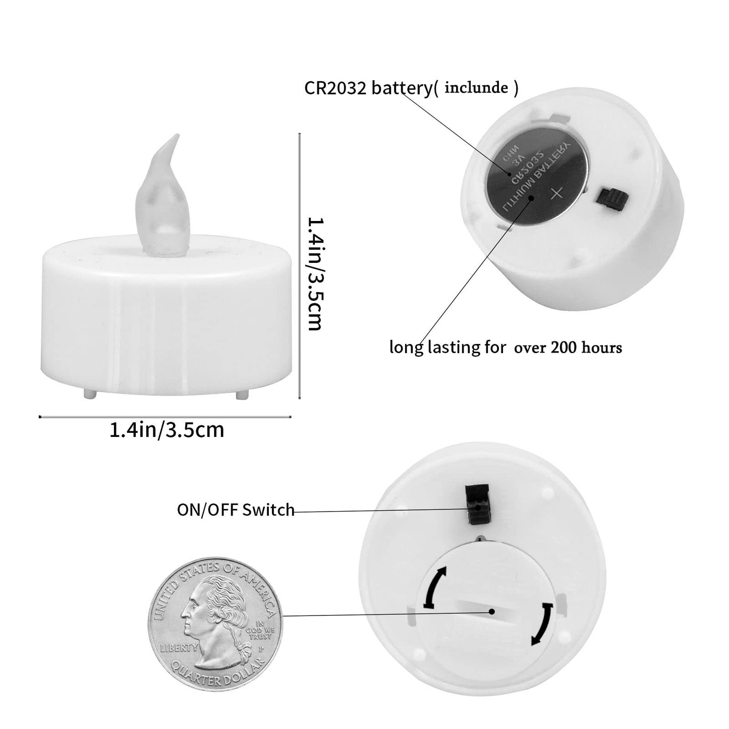 400Pack Battery Tea Lights Candles - LED Tea Lights Realistic Bright Flickering Holiday Gift Operated Flameless LED Tea Light for Festival& Celebration Warm White Battery Powered(sets of 50*8)