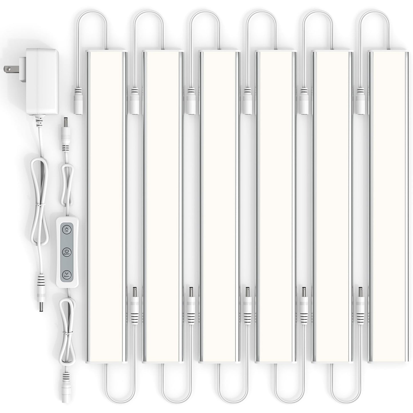 ASOKO Under Cabinet LED Light, Dimmable 4000K, 12 inch, 6 Pack, Alloy Steel