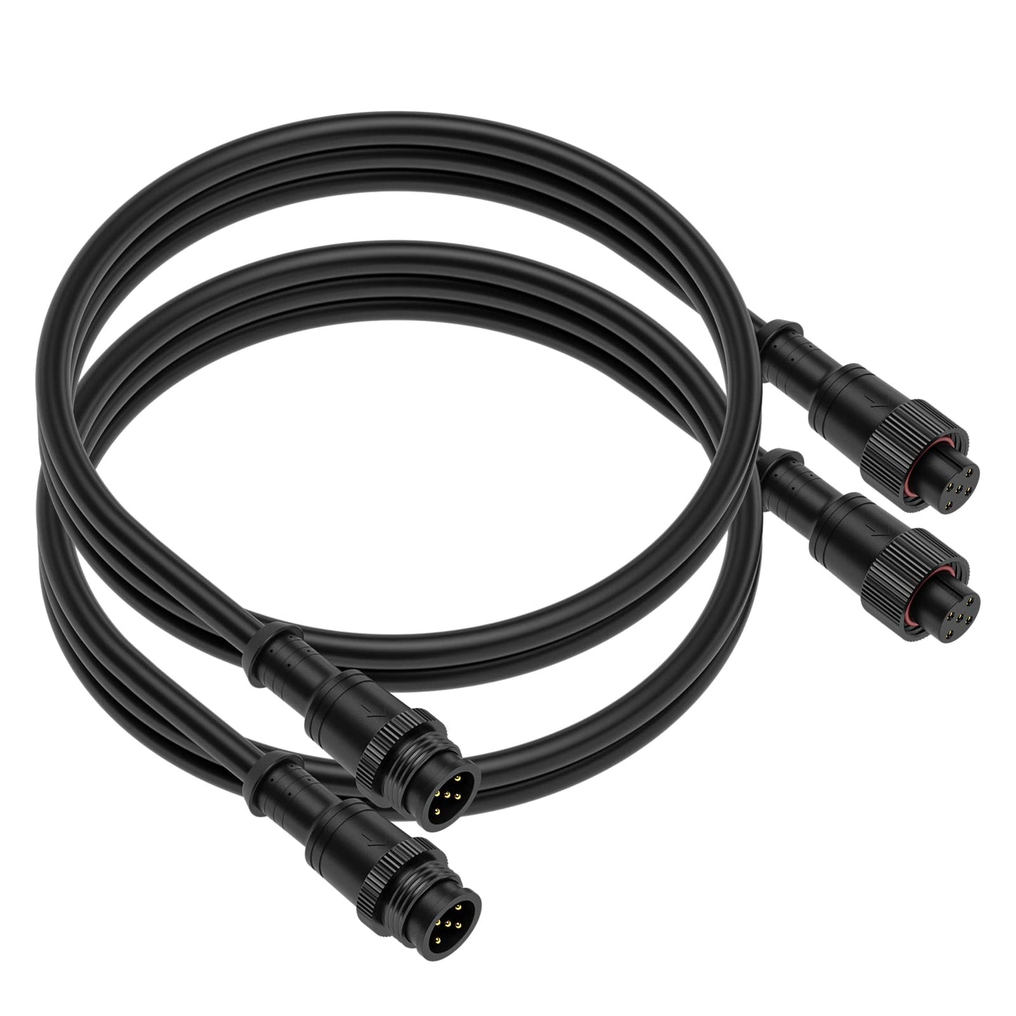 Btf-Lighting 6.56Ft 5 Pin 0.32Mm/22Awg Ip67 Extension Cable Wire With Male And Female Connectors For Rgbw 4 In 1 5050 Etc Led Strip 22Mm Metal Nut Big Size Home Lighting Connector