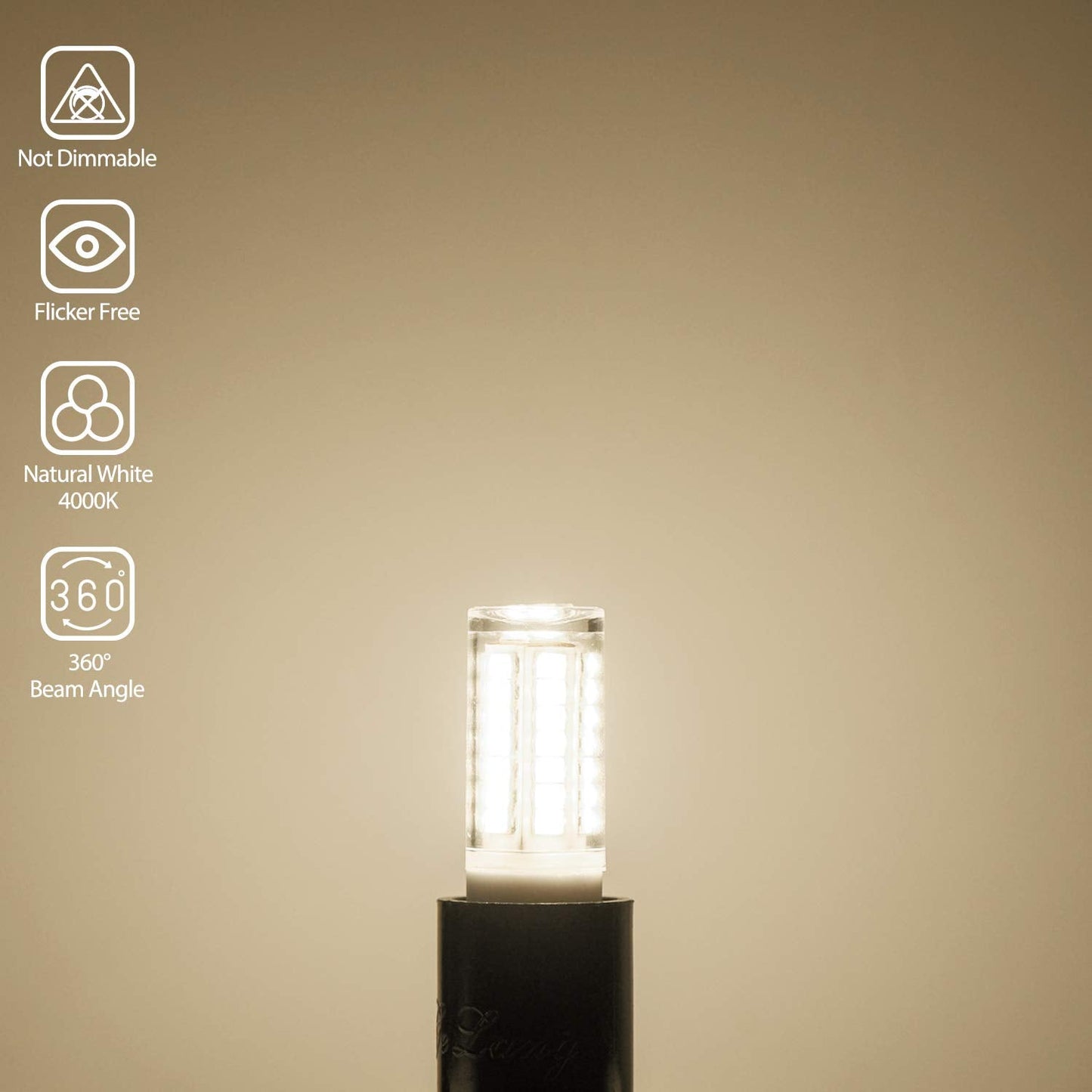 YUIIP G9 LED Light Bulb 4W, 400LM, 4000K Natural White, Ceramic, 6 Count