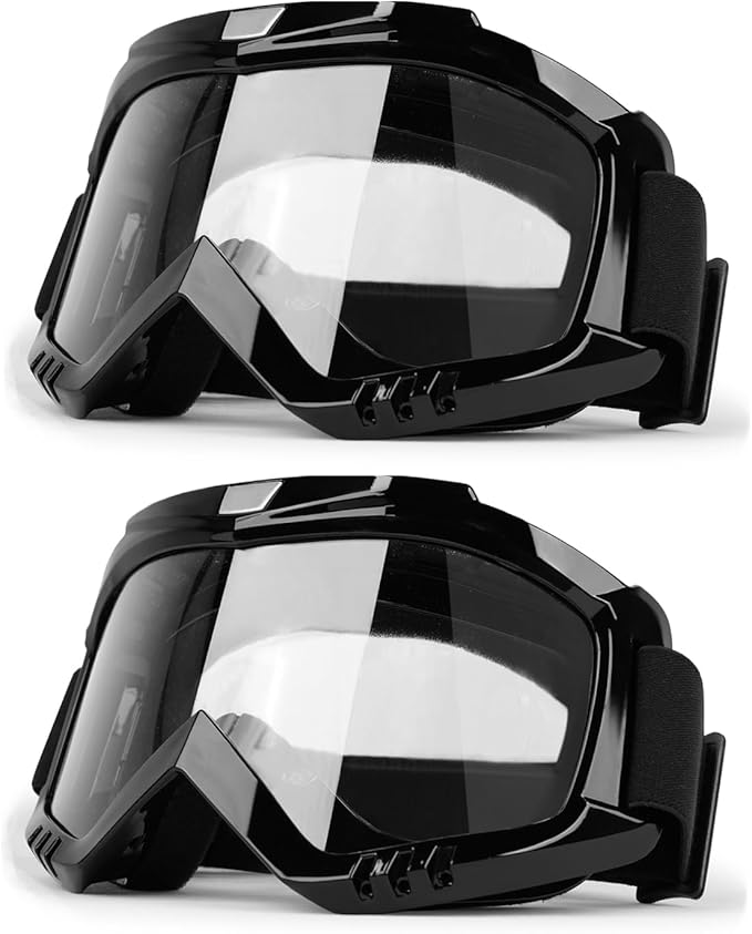 Professional Motorcycle Motocross Goggles 2-Pack Dirt Bike ATV Riding Racing Wide vision Glasses Anti-Fog Scratch Windproo...