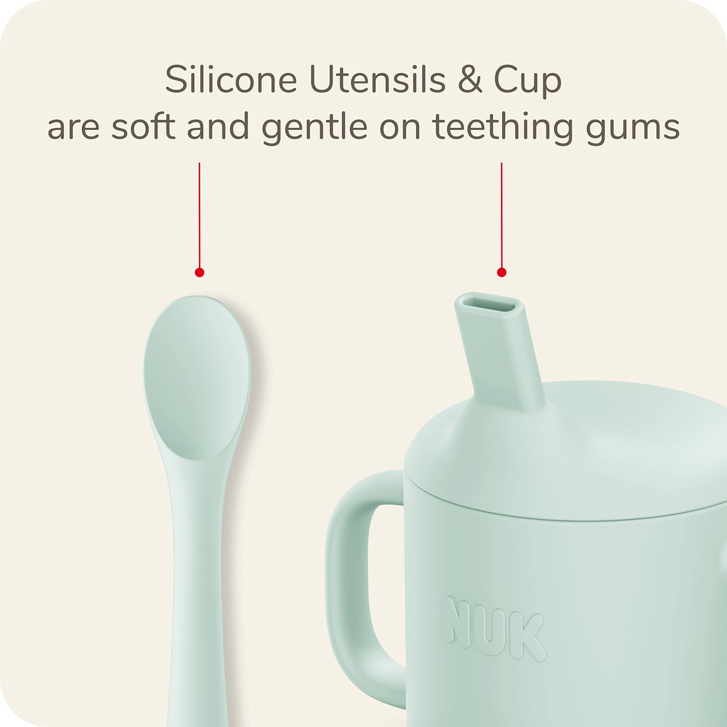 NUK Silicone Baby Straw Cup, Easy to Grip & Drink, Dishwasher-Safe, BPA-Free, Pack of 1