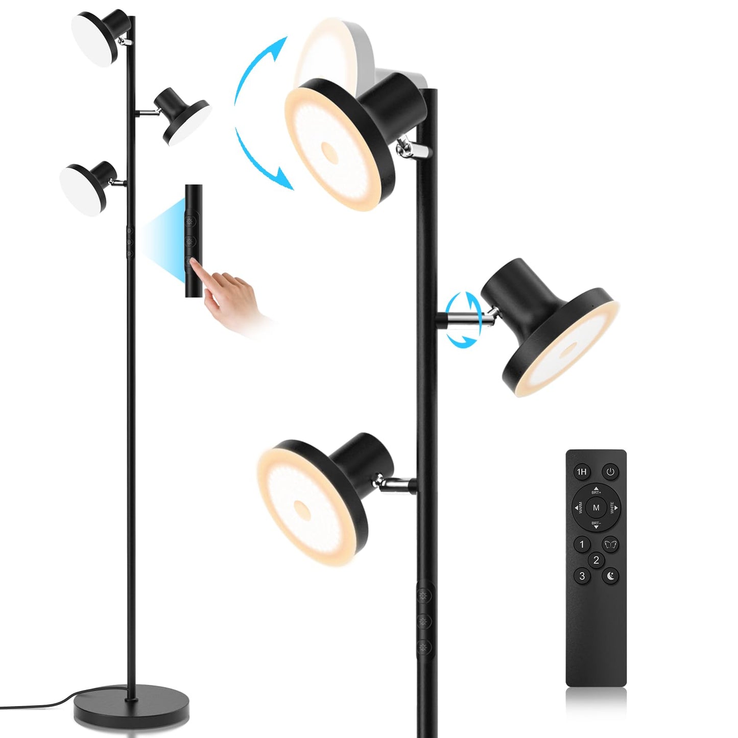SIBRILLE Remote Control for 36W Tree Floor Lamp, Black, Model FLH-036-F1, Compatible with Black/Gold/Silver Gray/White Lamps