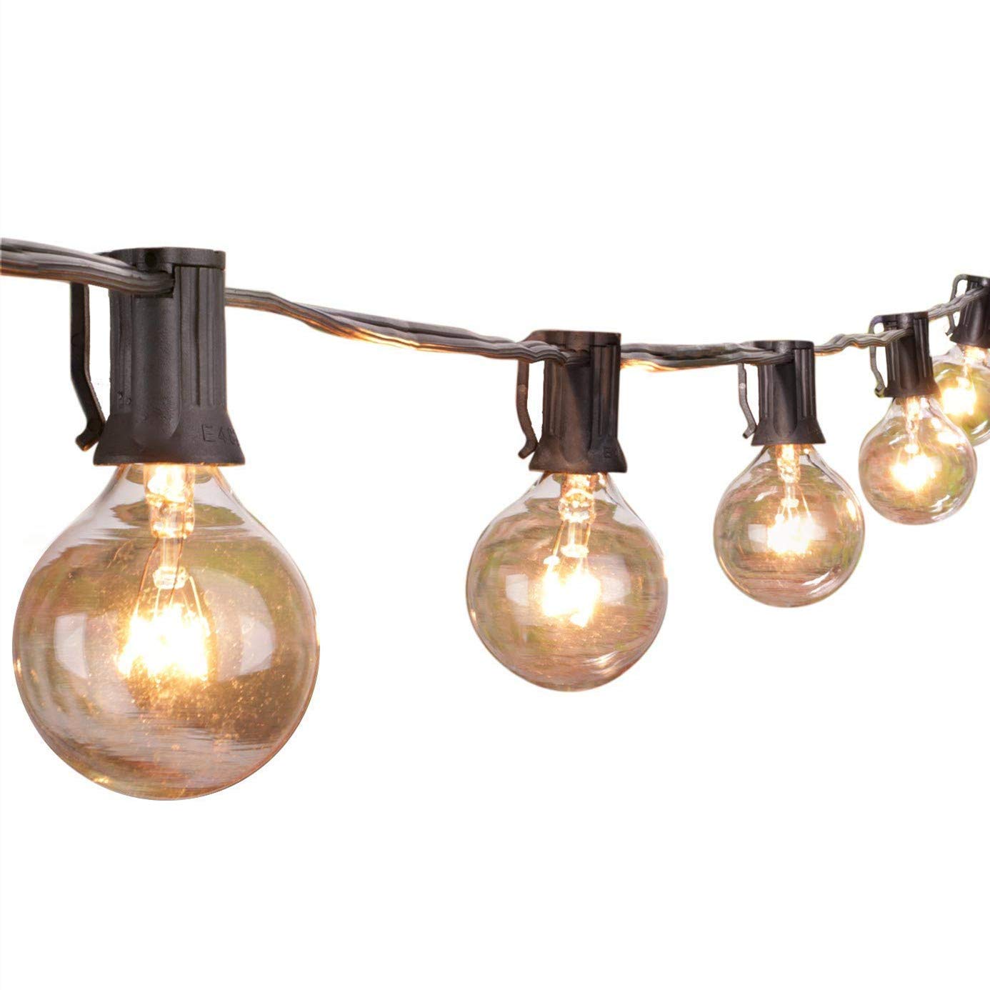 LOKATSE HOME Globe String Lights, 10FT with 10 G40 Bulbs, Warm White, Ideal for Patio, Deck, Wedding, Parties, and Outdoor Decor