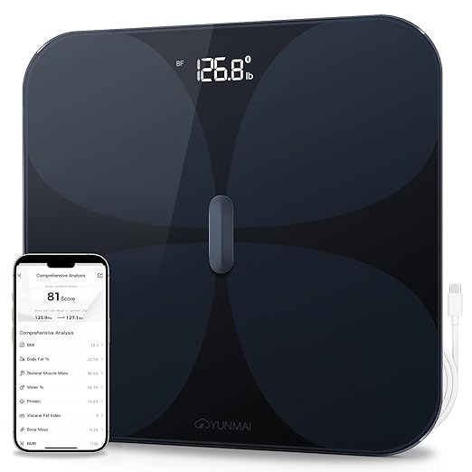 Yunmai Smart Scale with BMI, Body Fat, Muscle Mass, Body Weight, Body Fat Scale, 13 Body Composition Scale, Accurate Digit...