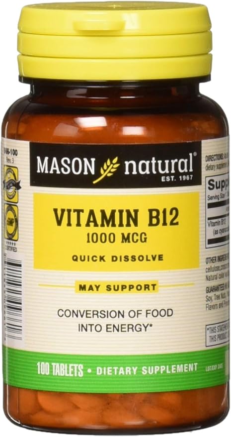 Mason Natural Vitamin B-12 1000mcg Sublingual Tablets - 100 Ea