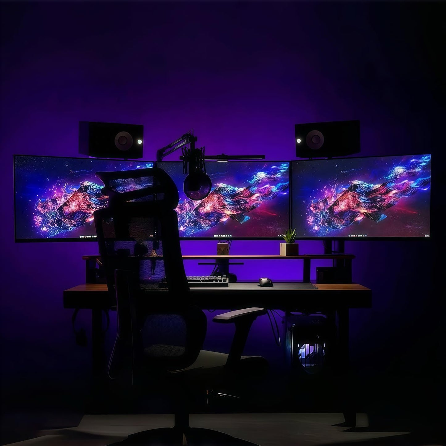 Kado Triple Monitor Setup - 3-Pack 27" 1920x1080 Curved Computer Monitor 1500R 75Hz VESA Mount HDMI Office Gaming Hybrid Sim Racing Built-in Speakers (C27 Trio Series)