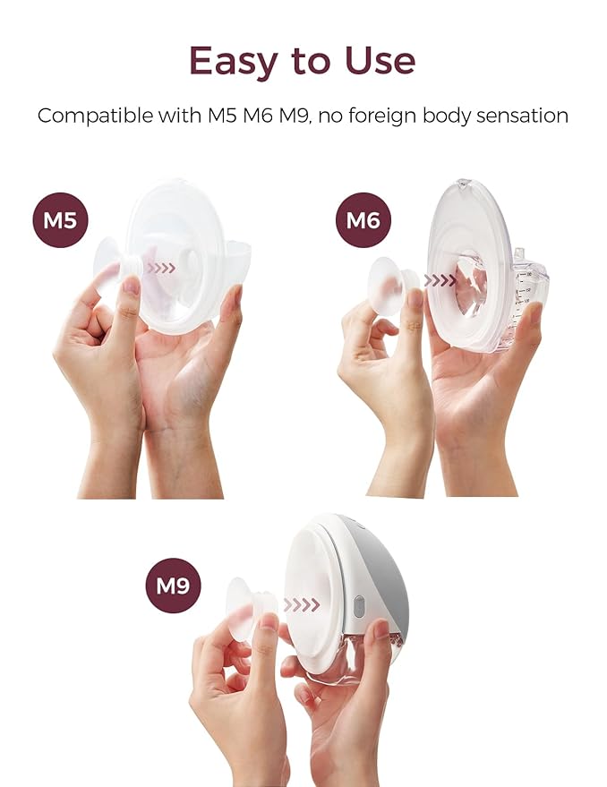 Momcozy Original Replacement Accessories for M5| M6| M9, Food-Grade Silicone & BPA Free, Original Breastfeeding Parts, Inserts 21mm, 4 Pack