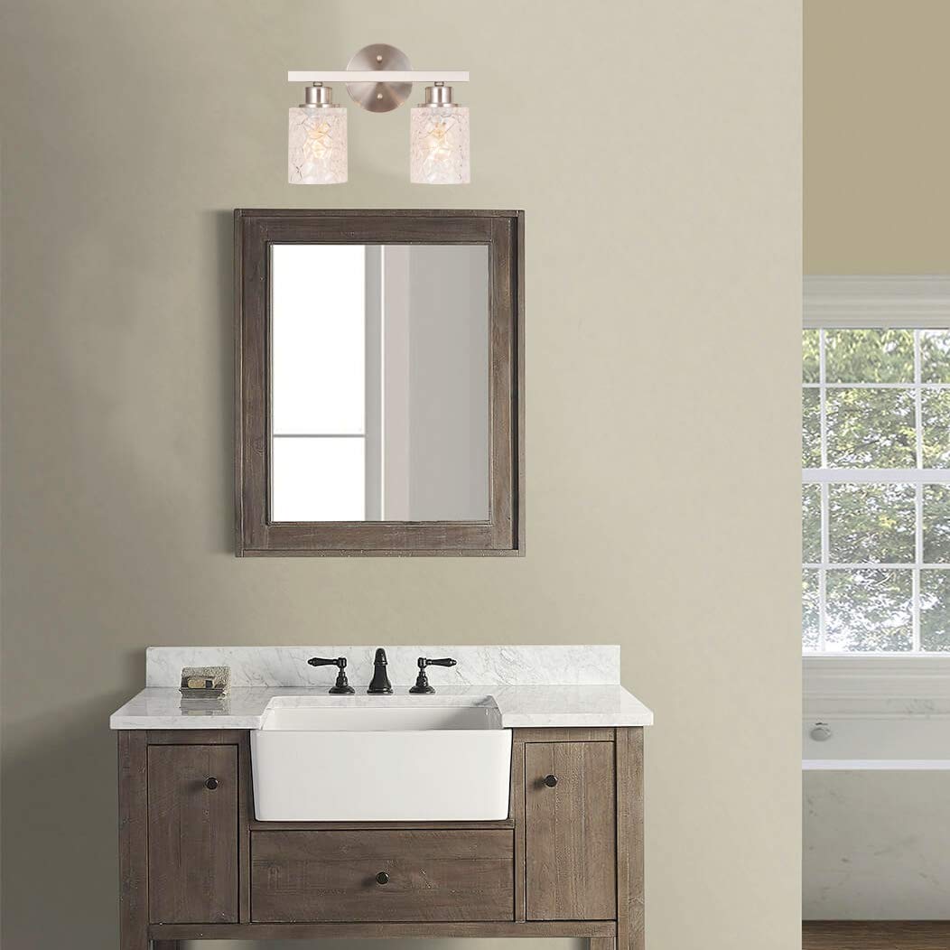 ALICE HOUSE 12.2in Vanity Lights, 2 Light Wall Sconce, Brushed Nickel, ETL Listed, Model AL9082-W2