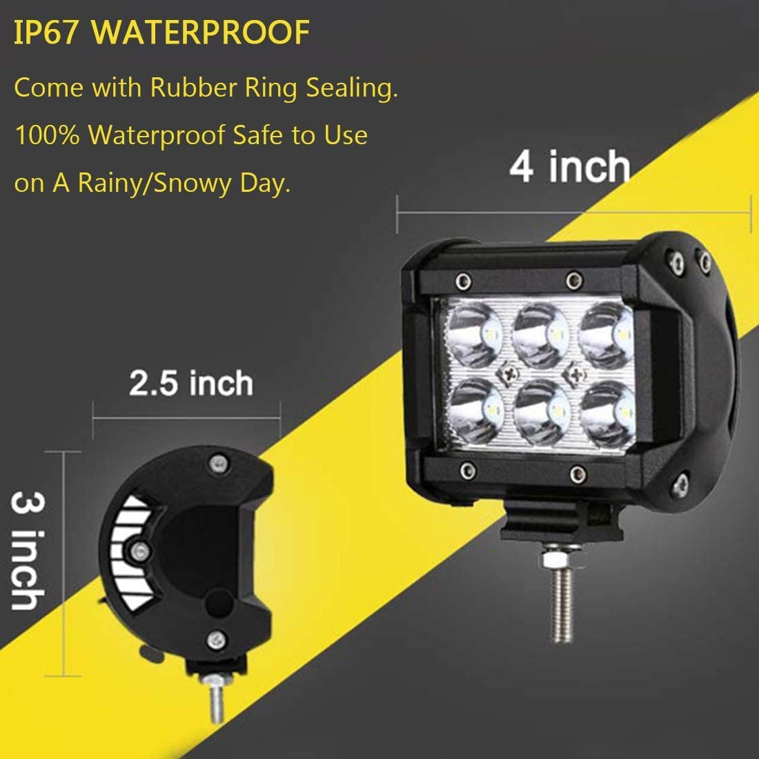 Shangyuan Marine LED Docking Lights, 18W 6 LED, Green, 2pcs for Kayak, Boat, T-top, Deck, Stern Navigation