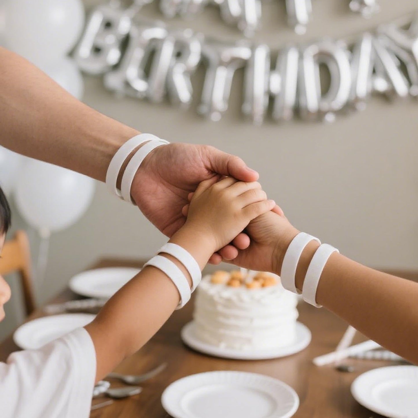 Lesnala 24Pcs White color blank silicone bracelet Solid color rubber wristbands Stretch wristbands for events Men Women Teen Gam