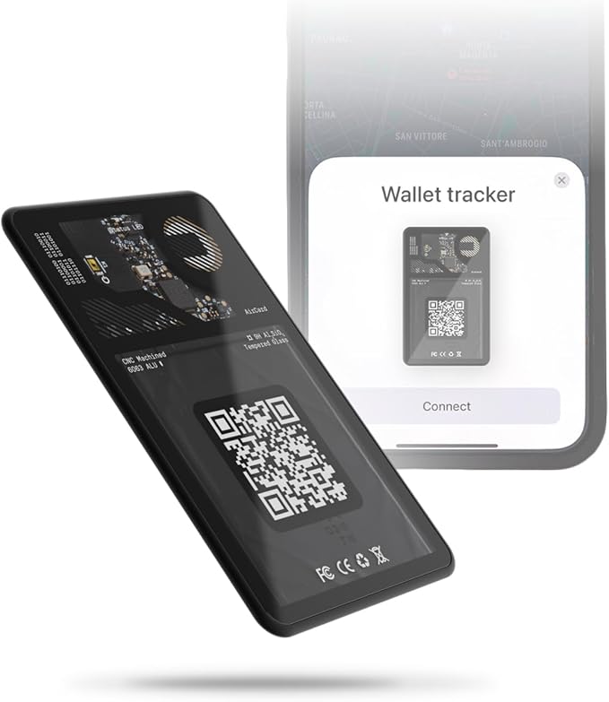 Rolling Square Aircard Wallet Tracker - Bluetooth Wallet Finder Find My Network Compatible with Business Card Feature NFC/...