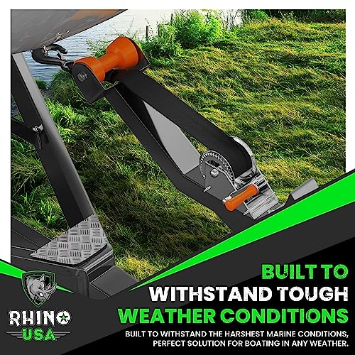 Rhino USA Boat Winch Strap with Hook (2" x 20') - 5,016lb Break Strength - Ultimate Replacement Boat Trailer Winch Straps ...