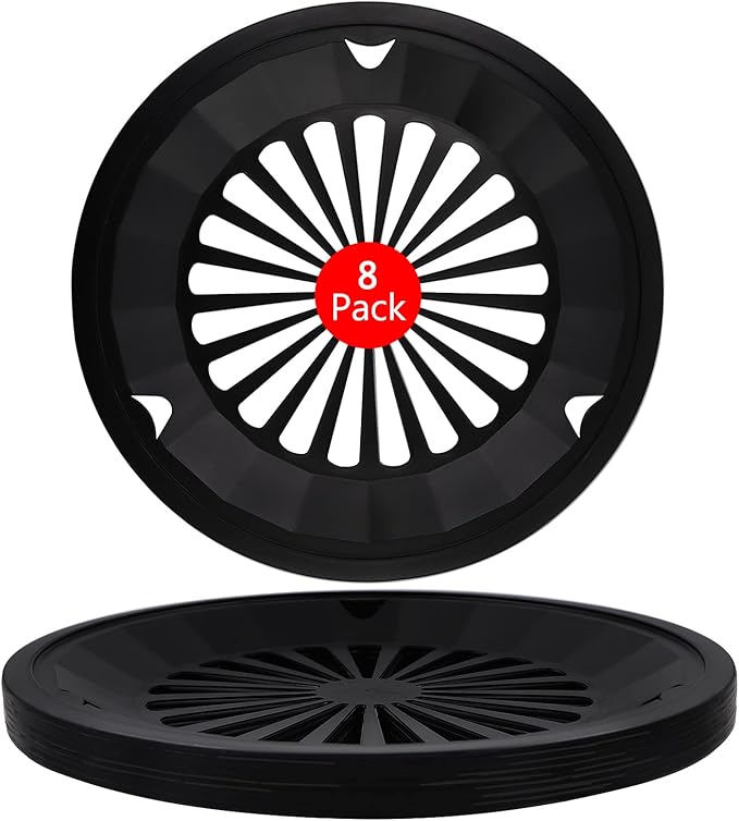 Paper Plate Holders with Snap-In Grooves 10.5 Inch Plastic Paper Plate Holders Reusable Black Heavy Duty supports for Picnic Party Dinner 8 Packs