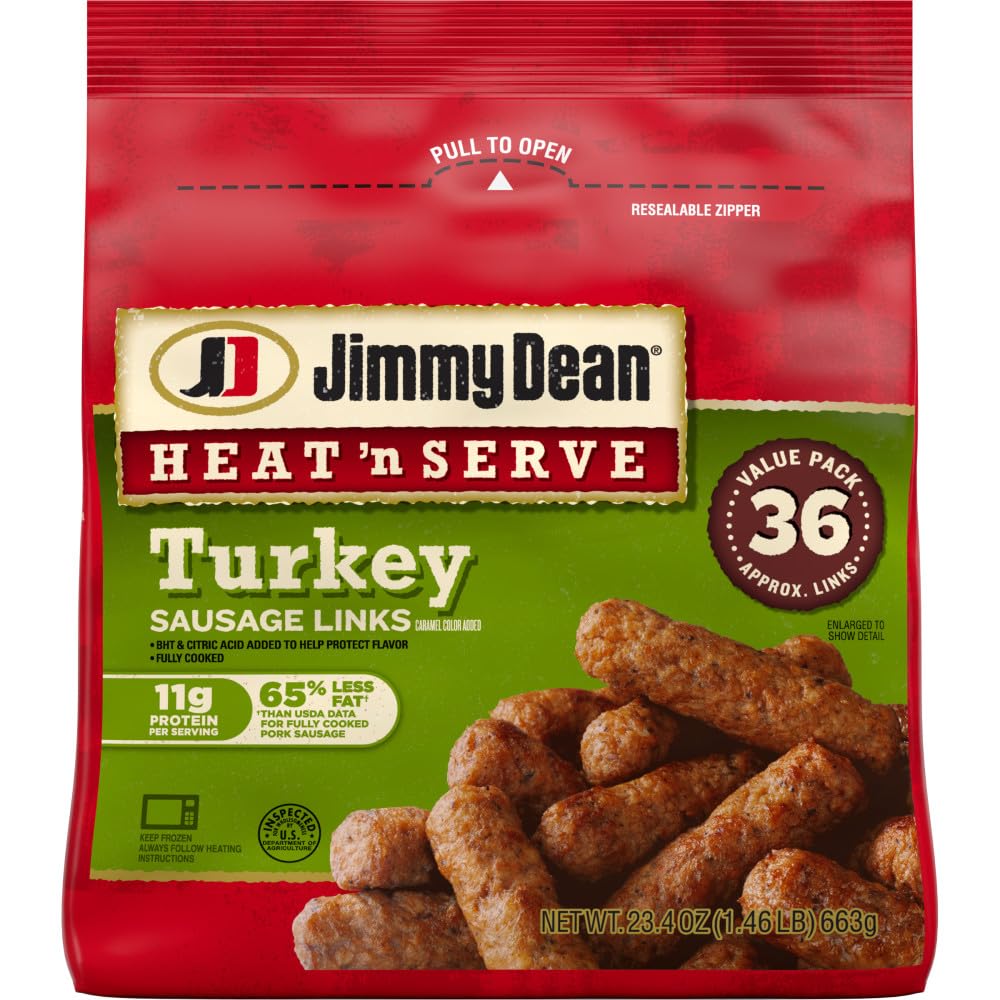Jimmy Dean, Heat N Serve Turkey Sausage Links, 36 count