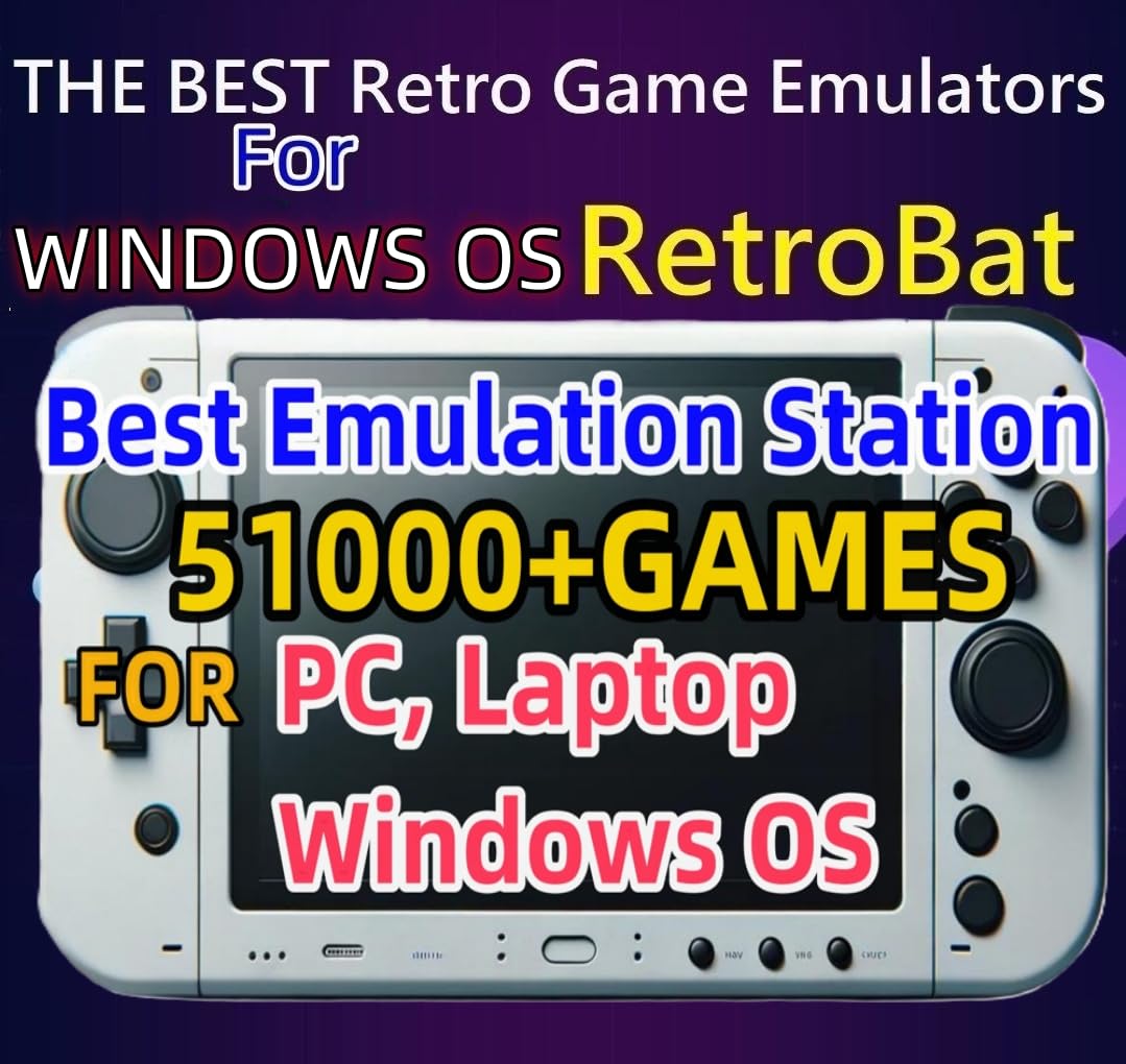 POWERNEWS 512GB RetroBat Game Card System for Handheld Game Console Windows OS, Game Card Retro Game Batocera System Emulator for PC Laptop, Retro Game Card for Windows, MSI Claw, Legion Go, ROG Ally