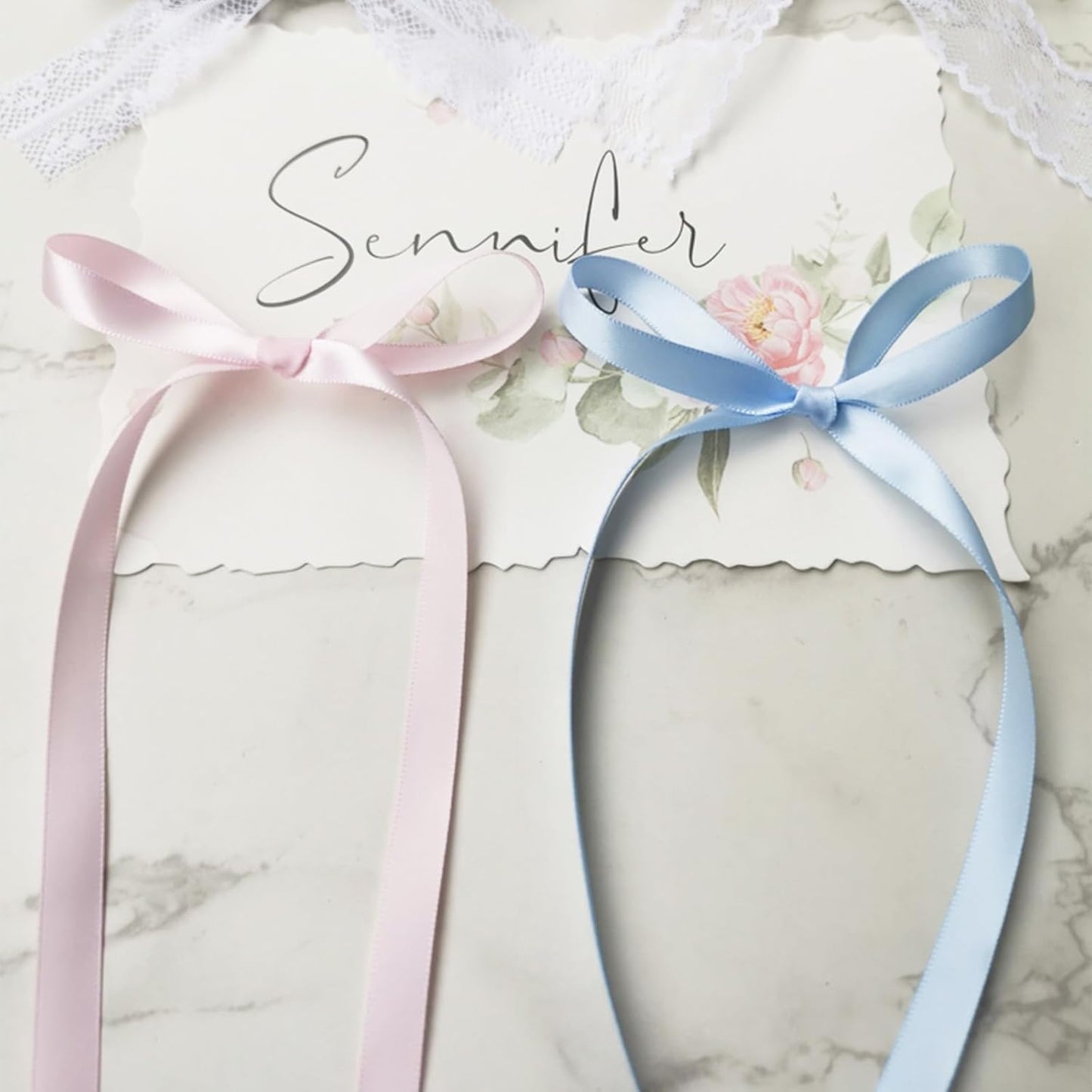 3/8" x 100 Yards Sky Blue Polyester Satin Ribbon Single Faced Bulk Fabric Ribbons for Gift Wrapping, Crafting and DIY Projects, Scrapbooking, Bows and Card Making