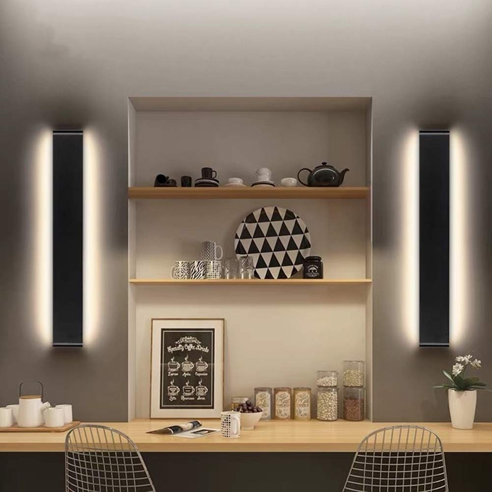 Ralbay 24 Led Wall Sconce - 20W Black Vanity Light, Modern Aluminum Design, Warm White 2700-3200K