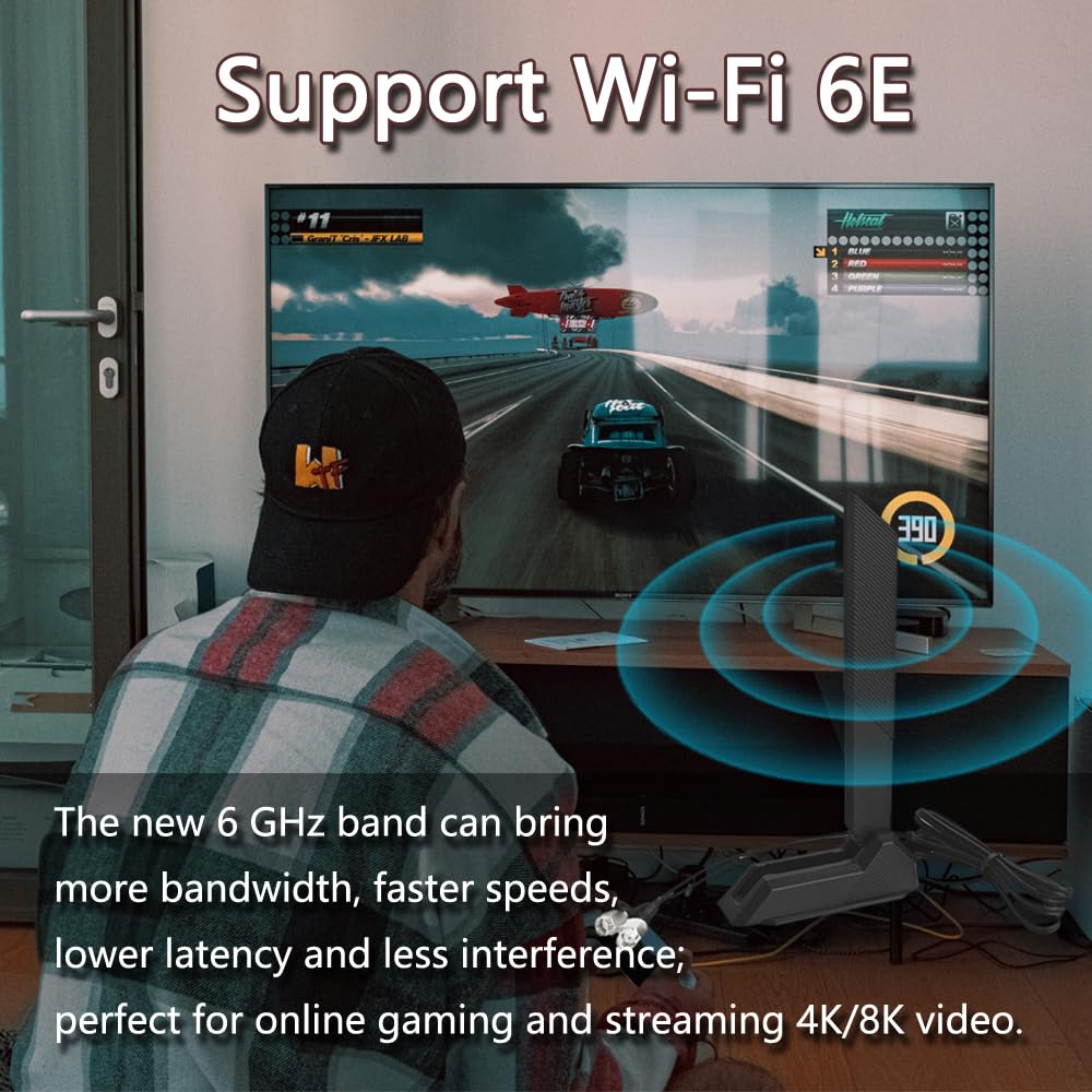ZAHARA 2.4/5.8/6GHz RP-SMA Tri Band WiFi 6E Antenna for ASUS ROG Strix B550-F Gaming WiFi II/B550-PLUS/Prime B450M-A II/ROG Strix B650-A B650-PLUS B650E-F B550-A B760-I Z690-I Z790-Plus Z790-A Z790-E