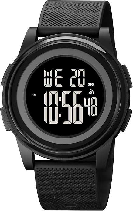 OLAZONE Digital Watches Men Ultra-Thin Minimalist Sports Waterproof with Wide-Angle Display Rubber Strap Wrist Watch for Men