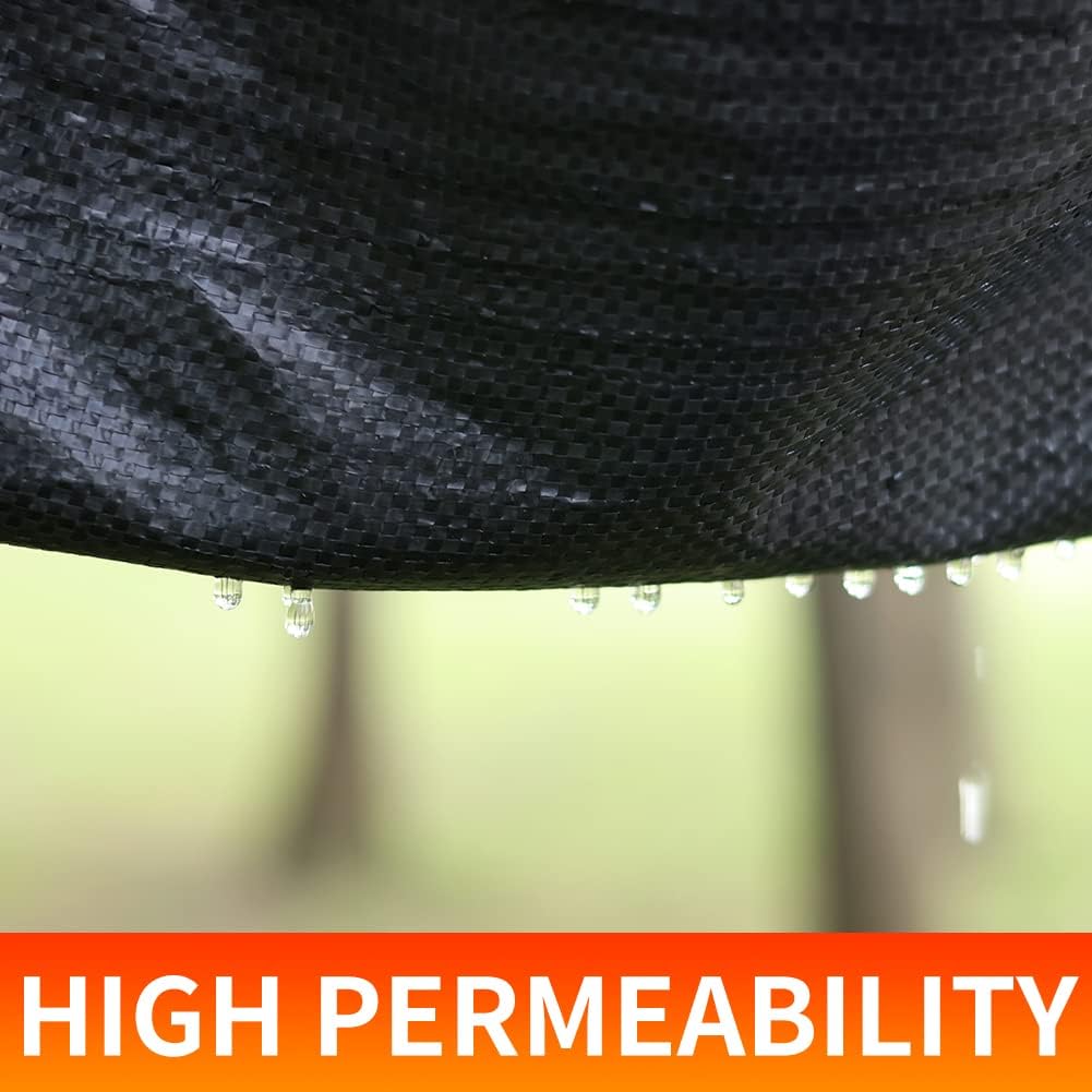 LIUJIAYI 2.4oz-2 Pack 4FTx50FT + 30 Pegs Weed Barrier Landscape Fabric - Durable Weed Block Ground Cover Mat, Woven Geotextile for Underlayment, Commercial Driveway Stabilization, Weed Control Cloth
