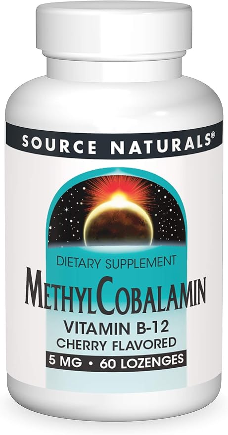Source Naturals Methylcobalamin Vitamin B-12 5mg Cherry Flavored - 60 Lozenges