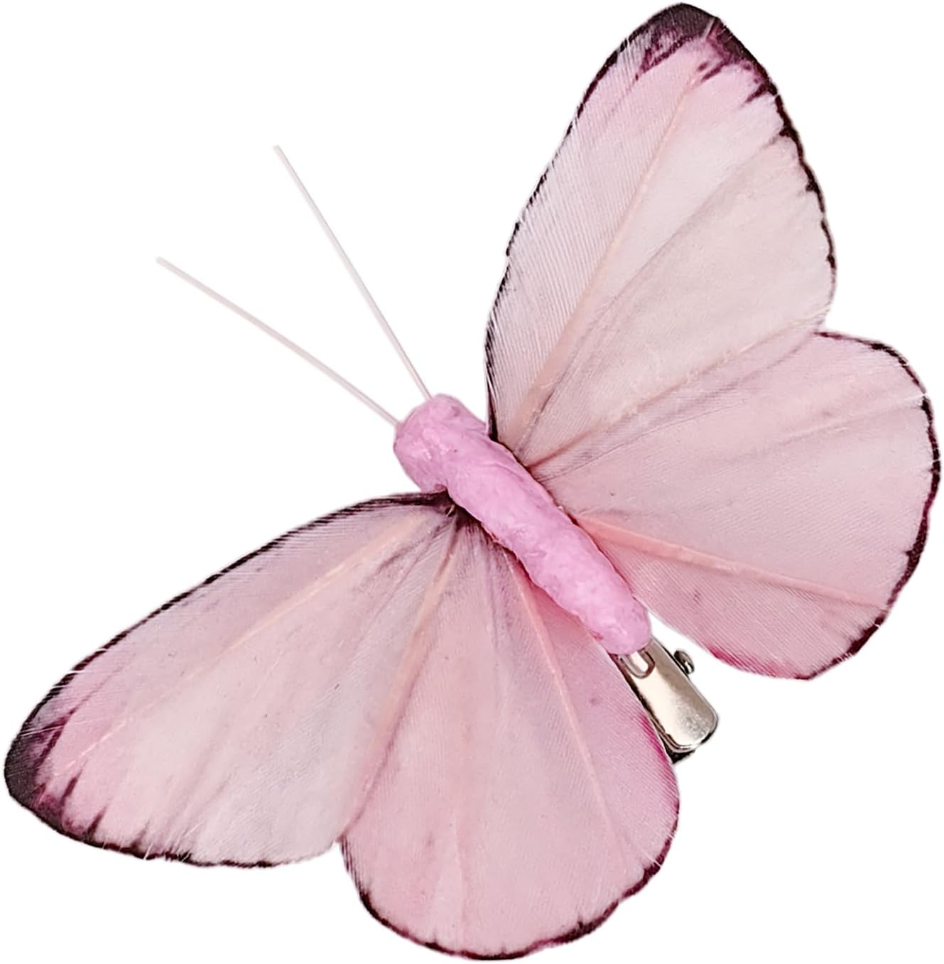 Cartanfill- Artificial Feather Simulation Butterfly Party Decoration Set, a Set of 12 Pieces with Clips, Used for Home Decoration in 12 Colors.… (C Clip)