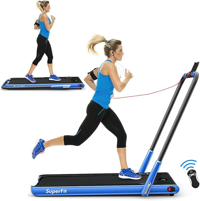 Goplus 2 in 1 Folding Treadmill, 2.25HP Under Desk Electric Superfit Treadmill, Installation-Free with APP Control, Remote...