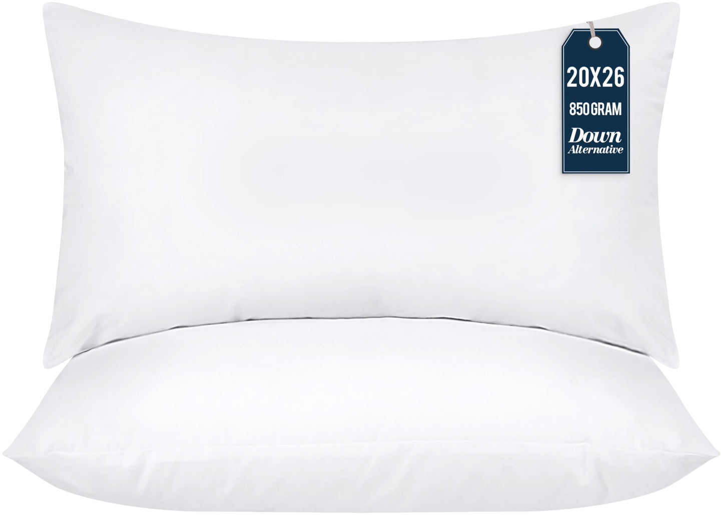 Utopia Bedding Throw Pillows (Pack of 2, White), 20 x 26 Inches Indoor Decorative Pillow Insert for Sofa, Bed and Couch