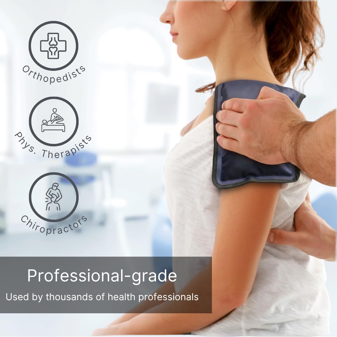 2 FlexiKold Gel Ice Packs - Ice Packs for Injuries Reusable, Back Pain Relief, Knee Ice Pack Wrap, After Surgery, Ice Pack for Knee - 6303-COLD-2PK by NatraCure - Medium – 2PK