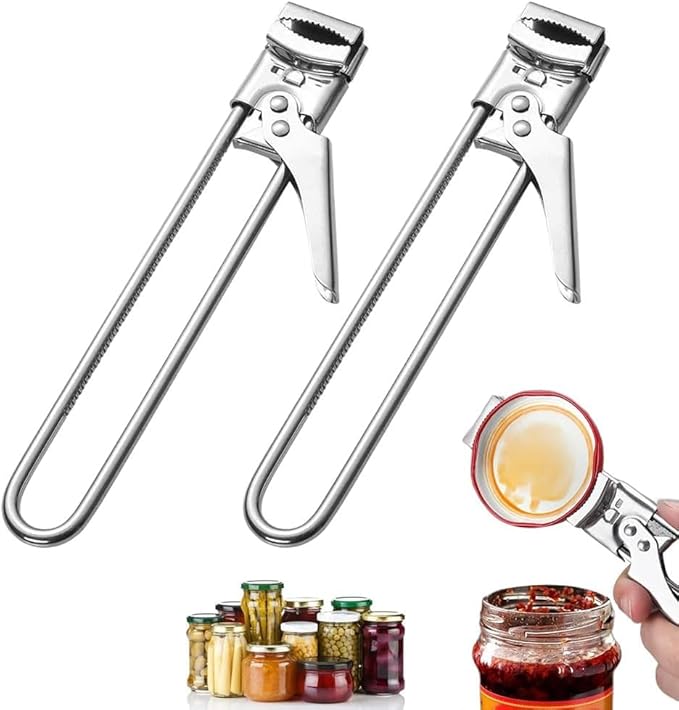 Adjustable Stainless Steel Jar Opener, 2026 New Adjustable Stainless Steel Can Opener, Manual Bottle Lids Off Cover Remover Jar Opener for Weak Hands Household Kitchen Tool (2)