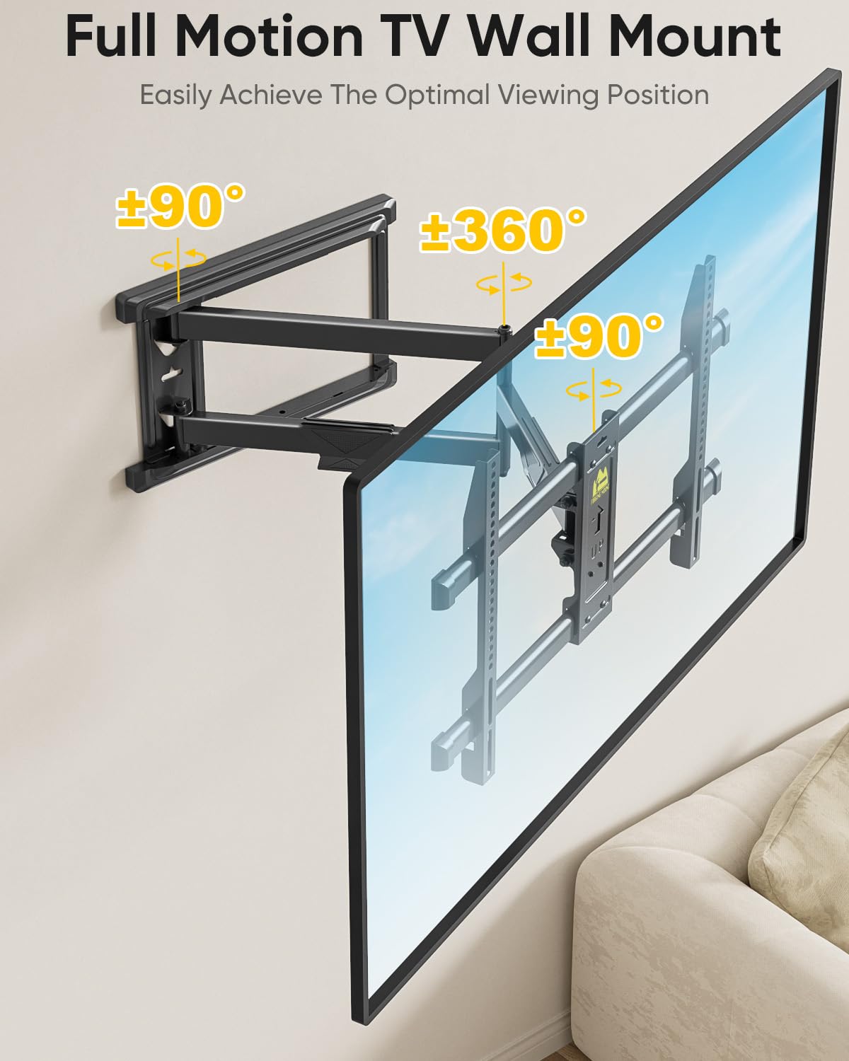 FORGING MOUNT Long Arm TV Mount for Most 37-75 Inch TVs, 30 Inch Long Extension Arm Corner TV Wall Mount, Full Motion Wall Mount Swivel, Tilt, Articulating Bracket Max VESA 600x400mm up to 100lbs