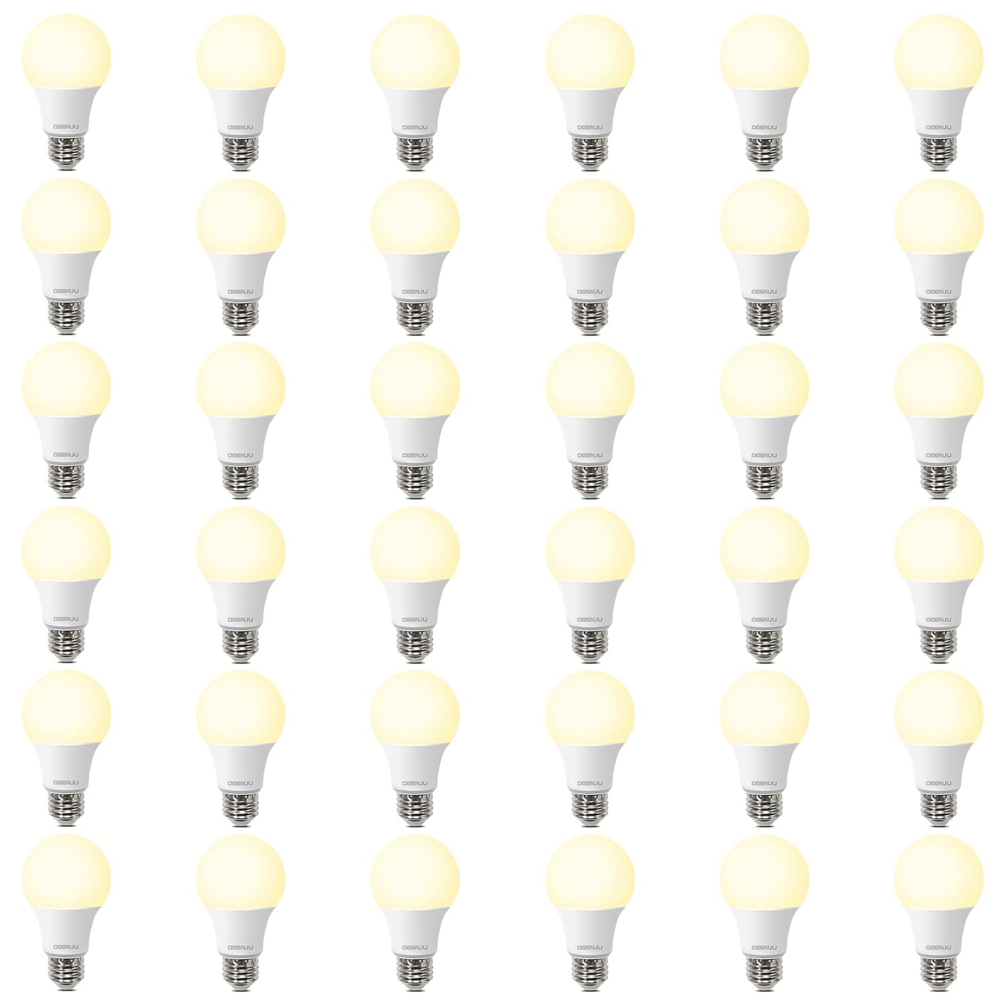 Degnju 36 Pack Led Light Bulbs 60 Watt Equivalent  A19 2700K Soft White  800 Lumens  E26 Base  Non-Dimmable  8 Watt Energy Efficient Led Bulbs For Home Lighting