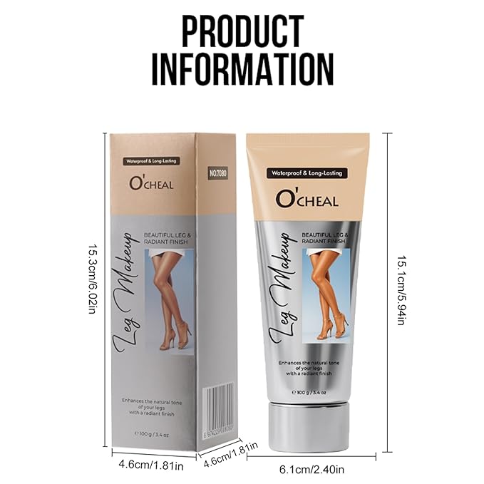 O’CHEAL Waterproof Leg Makeup Cream, No Transfer Tattoo Cover Up&Scar Concealer, Long Lasting Body Foundation for Flawless Skin, Leg Varicose Vein Cover Up, Suitable All Skin Tones (Dark Brown)