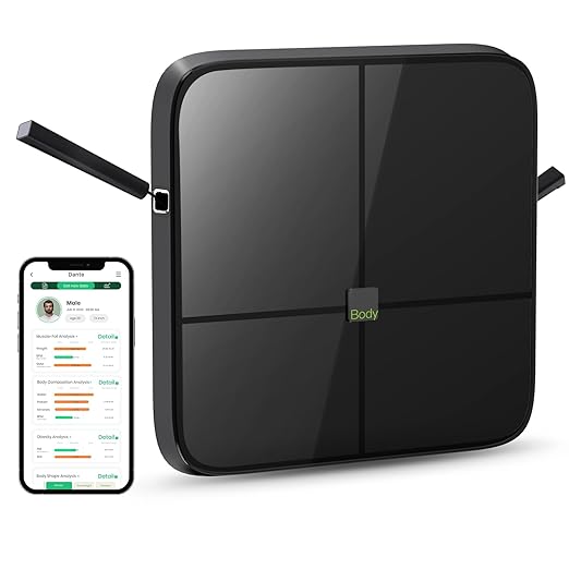 BodyPedia 8-Electrode Smart Scale for Body Weight, Digital Bathroom Weighing Scale Analyzes 43 Metrics (BMI/Muscle/Fat), B...