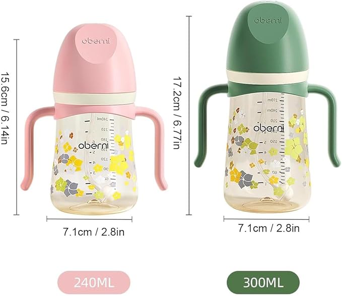 Baby Sippy Cup 240ml/8oz, Toddler Water Drinking Bottle with Non-Spill Valved Spout for 6+ Months, Orange/2Pack