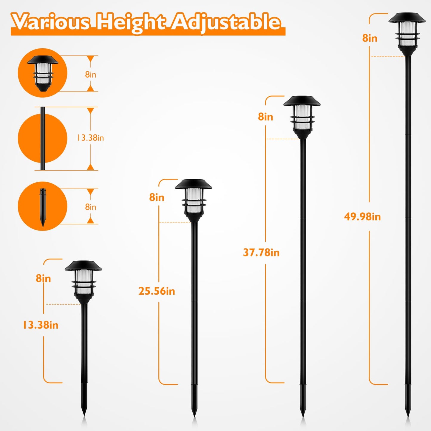 ZOOHAR Solar Outdoor Pathway Torches, Waterproof LED Landscape Lights, 4 Pack, Model 2024