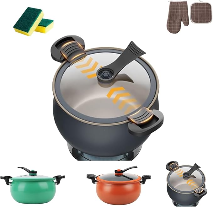 Multifunctional Large Capacity Non-stick Pressure Cooker, 5.3QT electric pressure cooker, Anti-Scalding Handle & Visual Glass Lid, Non-Stick Pans,Easy to Clean,for Family Meals, Soups, Stews (Gray)