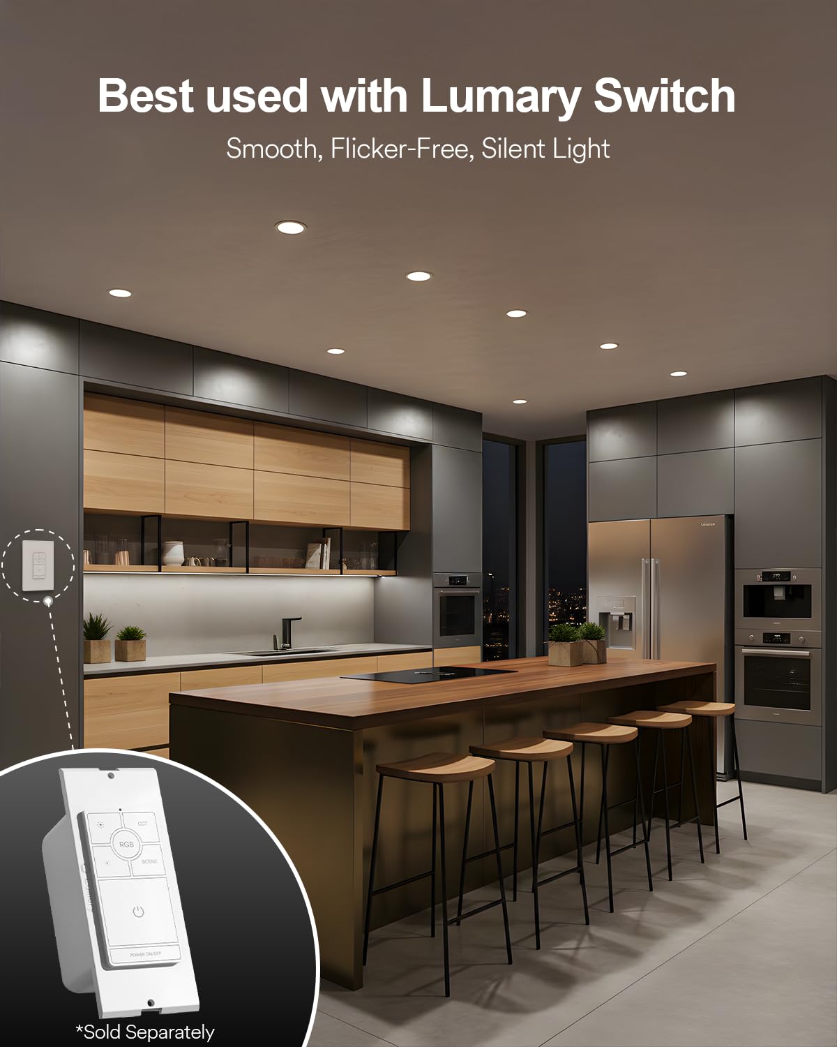 Lumary 6 Inch Ultra-Thin Smart Recessed Lighting  13W 1000Lm Rgbww Smart Wafer Lights With Junction Box  Compatible With Alexa/Google Assistant/Bt Remote  Etl Listed  12 Pack