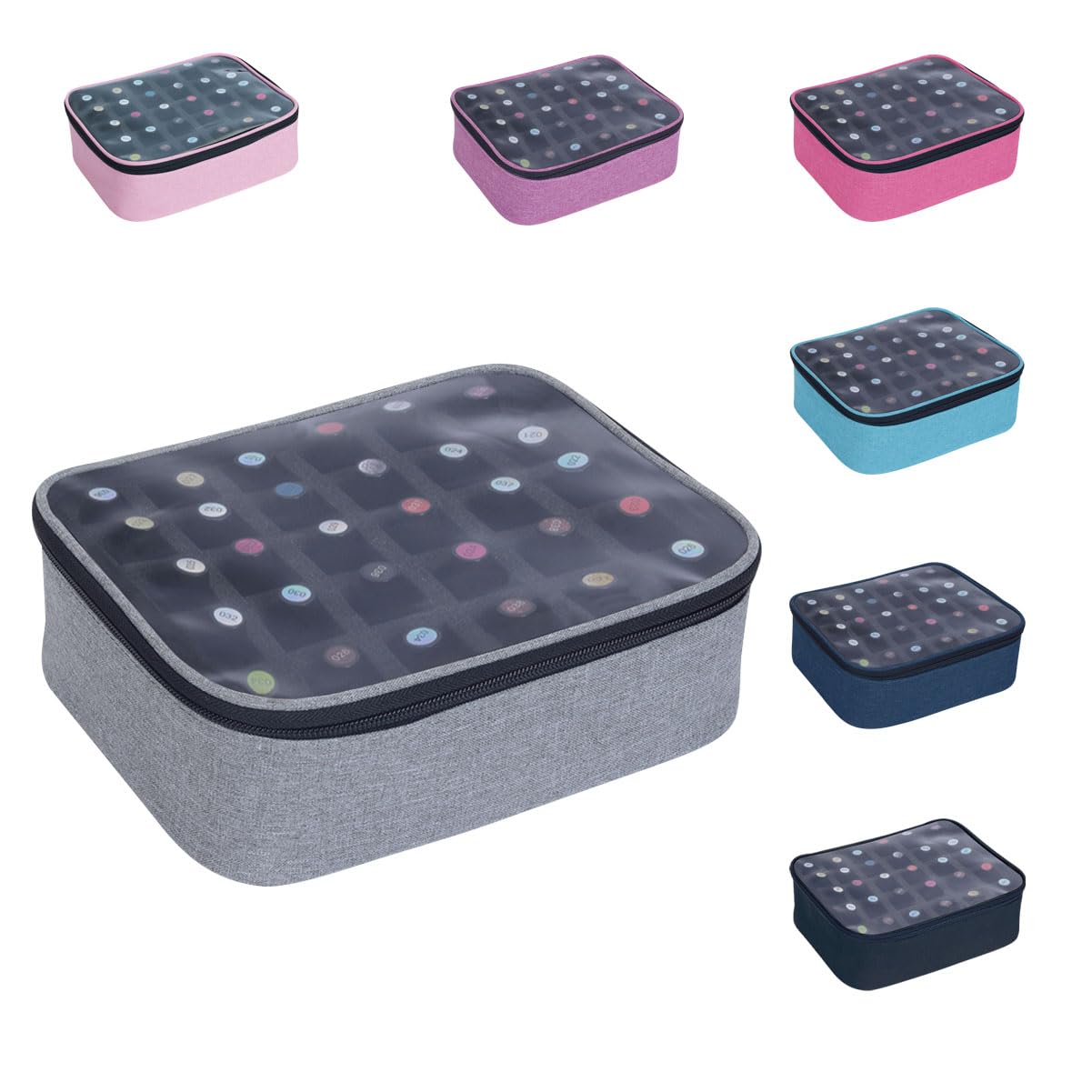 UOZL Small Clear Nail Polish Organizer Holds 30 bottles(15ml-0.5fl.oz) Nail Polish Case Multifunctional Nail Polish Bag organize