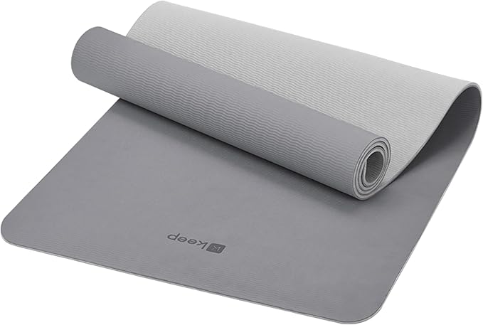 KEEP 7mm Thick Yoga Mat - Eco-Friendly TPE Non Slip Exercise Mat for Women, 72"x24" Double-Color Workout Mat for Home Fitn...