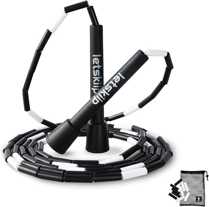 Letskiip Classic Beaded Jump Rope for Beginners & Adults - Tangle-Free Segmented PP Skipping Rope for Rhythm & Fitness - A...